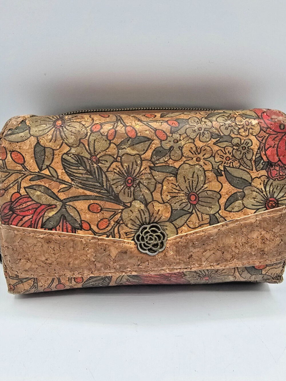 floral-patterned cork wallet by RosahBlanca Tri Fold Large